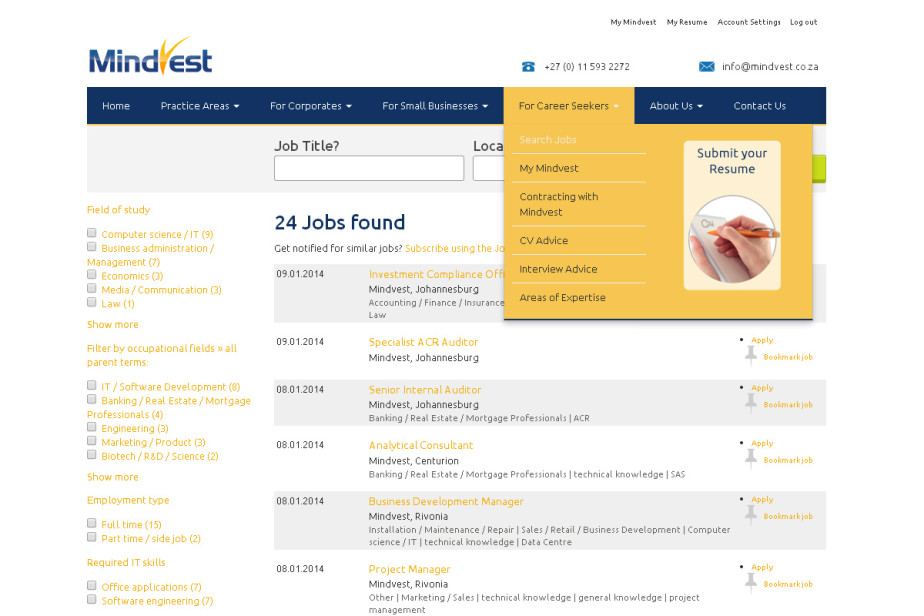 Mindvest_Job_Search